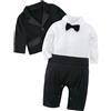 mintgreen Abbigliamento Neonato Maschio Battesimo, Gentiluomo Matrimonio Pagliaccetto Papillon Giacche Tute, Nero, 18-24 mesi, 95