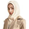ZLYC Cappellino Invernale da Donna, Lavorato a Maglia, Antivento, con Cappuccio, Bianco Solido, Taglia Unica