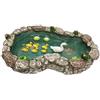 GlitZGlam Laghetto per anatre - Anatra madre e anatroccoli Laghetto per anatre in miniatura da abbinare al giardino incantato in miniatura e agli accessori da giardino in miniatura