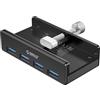 ORICO Hub USB 3.0, 4 Porte con Alimentatore 5V/2A - Splitter USB SuperVelocità 5Gbps in Alluminio, Compatibile con iMac, PS5, Hard Disk Esterni, Monitor, Tastiere e Dispositivi USB