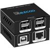 ROFAVEZCO Estensore USB 2.0 a 4 porte USB su Cat5e Cat6 RJ45 estensione LAN 5V Basso consumo energetico USB Ethernet Work Sync Windows MacOS Android Linux Nessun driver EX50USB
