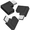 SELIACR Adattatore USB C 90 Gradi (Confezione da 3), Adattatore USBC 3.0 Maschio a Femmina 10Gbps 3A 5V OTG Adattatore da Sterzo USB Compatibile con Telefoni USB-C Tablet