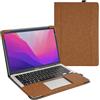 TT TYTX TYTX Custodia Macbook Pro 13 Pollici M2 M1 A2338 A2289 A2251 A2159 A1989 A1708 A1706, Custodia in pelle protettivo Libro Cover Compatibile con MacBook Pro 13 Pollici, Marrone