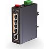 mokerlink Switch Industriale per Guida DIN a 5 Porte Poe+, 4 Porte Poe+ IEEE802.3af/at, 1 uplink, Fast Ethernet 10/100Mbps, Guida DIN e Montaggio a Parete Inclusi