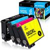 LeciRoba cartucce 502xl per cartucce epson 502 e per cartucce epson 502 XL compatibili per Epson XP-5100 XP-5105 XP-5150 XP-5155 Epson WF-2860 WF-2865 WF-2880 WF-2885 stampante(4 confezione)