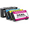 MOOHO compatibili 35XL Cartucce di inchiostro per Epson Workforce Pro WF-4740DTWF WF-4730DTWF WF-4725DWF WF-4720DWF (4-Pack, 1 Nero, 1 Ciano, 1 Giallo, 1 Magenta)