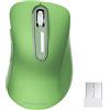 memzuoix Mouse Wireless 2.4GHz, Mouse Ottico Portatile 1400 DPI con Mini Ricevitore USB, 5 Tasti e Funzionamento a Batterie per Laptop, Desktop, MacBook - Verde