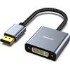 BENFEI Adattatore DisplayPort a DVI,BENFEI da DP a DVI placcato in oro (maschio a femmina) compatibile per Lenovo, Dell, HP e altri marchi [Custodia in nylon e alluminio]