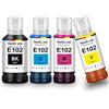 UniPlus Inchiostro E102 ET-2851 ET-2850 ET-2750 ET-3850 ET-4850 Cartucce Compatibile per Epson E102 Multipack Flaconi Compatibile per Epson Ecotank ET-4750 4856 3750 ET-4700 ET-2751 15000 4500 2756