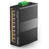 MokerLink Switch PoE Gigabit a 8 porte Ethernet industriale su guida DIN, Alimentazione PoE+ 96W, Capacità di commutazione 16 Gbps Rete non gestita con IP40 (da -40 a 185°F), con alimentatore