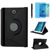 R.SHENGTE Custodia per Samsung Galaxy Tab S2 8.0 pollici 2015 (SM-T710 SM-T713 SM-T715) - Rotazione di 360 gradi Custodia protettiva completa per supporto,Con Penna Stilo, Pellicola Per Schermo (Black)
