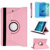 R.SHENGTE Custodia per Samsung Galaxy Tab S2 8.0 pollici 2015 (SM-T710 SM-T713 SM-T715) - Rotazione di 360 gradi Custodia protettiva completa per supporto,Con Penna Stilo, Pellicola Per Schermo (Pink)