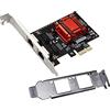 ULANSeN Scheda di rete PCIe Gigabit a doppia porta Adattatore PCI Express Gigabit Ethernet con w/82575/6 porte PCI Express NIC supporto PXE per Windows/Windows Server/Linux/FreeBSD/DOS con basso profilo