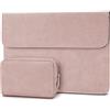TECOOL 13 Pollici Custodia PC Portatile, Borsa Sleeve Protettiva in EcoPelle per 2022 MacBook Air M2, MacBook Air 13 M1 2020-2018, 2022 MacBook Pro 13 M2 M1 2020-2016, Surface Pro, XPS 13 - BabyRosa