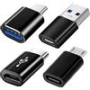 Mepsies Adattatore USB C (4 Pezzi), Adattatore USB C a USB 3.0 OTG, Adattatore Micro USB a Tipo C Compatibile con MacBook, iPhone 17/16/15, iPad, Samsung Galaxy S25 S24 S23 A56 A16 A36, Cellulari, PC, in Auto