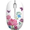 Uiosmuph M101 Mouse Senza Fili Wireless 2.4 G Cute Silenzioso Ottico Mouse da Viaggio con Ricevitore USB per Notebook/Computer/laptop/PC/MacBook, DPI 1600 (Butterfly)