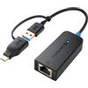 Cable Matters Adattatore da USB a Ethernet 2,5G con supporto rete Ethernet da 2,5 Gigabit (Non compatibile con M2 -Macs) - Incluso adattatore per USB-C e Thunderbolt 3