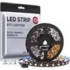 BTF-LIGHTING SK6812RGBW (WS2812B RGBW) RGB + bianco caldo Individualmente indirizzabile 5m 60 LED/pixel/m Flessibile 4 colori in 1 LED sogna colorato Striscia LED IP30 Non impermeabile DC5V PCB nero