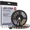 BTF-LIGHTING SK6812RGBW RGB + bianco naturale Individualmente indirizzabile 5m 60 LED/pixel/m Flessibile 4 colori in 1 LED sogna colorato Striscia LED IP30 Non impermeabile DC5V PCB nero