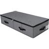 Omygarden Scatola portaoggetti pieghevole sotto il letto, 6 manici, coperchio con cerniera, coperta, vestiario, piumoni, organizer per camera da letto e guardaroba, 90x42x18cm, nero grigio