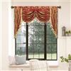 TOPLUXE Mantovana a Cascata per Finestre, Mantovana Damascata con Nappe, Tenda Corta Jacquard per Camera da Letto Soggiorno Cucina, Short Curtain for Bedroom (Larghezza 150cm, Bordeaux)
