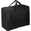 Fangehong 180L Grandi Borsa di Immagazzinaggio con Maniglie, Impermeabile Sacchetto Portaoggetti del Piumino, Sotto Letto Sacca, Buste Trasloco Contenitore per Vestiti Organizzatore Armadio Viaggio (Nero)