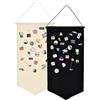 Winmany Espositore da appendere alla parete per spille e gioielli, in tela, smaltata, per esporre spille, orecchini, collane, glitter (nero + bianco)