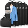 Bruce.® 5x Borsa Porta Abiti da Viaggio 120x60 cm - Nero | Protegge completi, giacche e camicie da polvere, umidità e tarme. Tessuto traspirante 120 GSM, cerniera robusta.