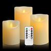 OSHINE andele a LED, senza fiamma, 300ore (10,2 cm 12,7 cm 15,2 cm, Je Ø 8 cm) 10 tasti del telecomando con funzione di timer 24 ore, Giallo [Classe di efficienza energetica A]