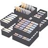 FAMKEEP Set di 8 Organizer Armadio Cassetti Intimo, Pieghevole Organizer Armadio Salvaspazio, Porta Mutande da Cassetto per Biancheria Intima, Reggiseni, Calze, Cravatte