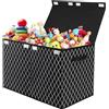 VERONLY Scatole Portagiochi Bambini,Scatole Portaoggetti con Coperchio 83L Porta Giochi Bambini Contenitori Pieghevole per Giocattoli, Vestiti, Libri, Guardaroba (Assegno Nero)