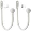 DXLing 2 Pezzi Metal Holdback Tenda Ganci Fermatende Moderni Gancio per Tenda Metal Holdback Cristallo Tenda Fermatenda Metallo Supporto Parete Gancio Fermatende Decorativi - Bianca