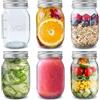 Volila Mason Jar - Confezione da 6 Barattoli in Vetro da 490ml per Conserve, Vasetti Piccoli - Coperchio Normale per Crauti, Sottaceti, Kimchi e Altro Ancora