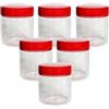 AFSUK 6 vasetti rotondi in plastica trasparente da 100 ml, con coperchio a vite, ermetici, senza BPA, per cucina, ferramenta, contenitori per contenitori