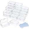 DUOFIRE Scatole Plastica con Coperchio Piccola, 24 Pezzi, 9x6x3,2 cm | Scatola Trasparente Contenitori in Plastica, per Perline, Gioielli, Pezzi da Gioco, Carte e Accessori Artigianali