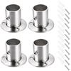 Sumnacon Set di 4 supporti per aste per tende, staffe di supporto per asta per asta, in acciaio inox, per tende da armadio (argento)