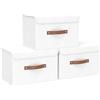 Yawinhe Set di 3 Scatole Portaoggetti con Coperchio,45x30x30cm,Bianco