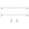 Jetec Bastone per Tenda Estensibile di Tensione Bastoncini per Tende con Ganci Adesivi Asta Regolabile di Plastica per Porta Finestra Armadio, 40-70 cm (Bianco, 2)