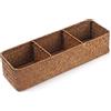 DECRAFTS Cesta Portaoggetti Seagrass Scatola di Vimini Rettangolare con Scomparti per Organizzare di Carta Igienica Naturale (37cm x 12cm x 8cm)