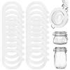 STCRERAG 20 Pz Set di Guarnizioni in Silicone per Barattoli di Vetro Riutilizzabili Anelli di Tenuta Ermetici Guarnizione di Ricambio a Prova di Perdite per Barattoli Vetro con Bocca Normale - Bianco