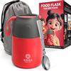 GOOD FOR YOU Thermos per alimenti, in acciaio inox, 530 ml, per pasti caldi e freddi, isolamento a doppia parete, contenitore termico per alimenti, per scuola, ufficio, viaggi, campeggio, cucchiaio pieghevole