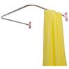 BAOYOUNI Asta per Tenda da Doccia a Forma di U Metallo Bastone per Tenda da Doccia con Ventosa Bastone Doccia Senza Foratura, per Angoli o Vasche, 98 x 102cm