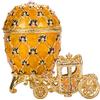 Danila-Souvenirs Uovo in Stile Fabergé Incoronazione Imperiale portagioie con Carrozza 10 cm Giallo
