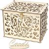 DARENYI Scatola di Nozze di Legno,scatola porta buste matrimonio,Scatola per Soldi Matrimonio con Serratura,per Ricevimento,Matrimoni,Feste di Fidanzamento,Docce Nuziali,Decorazione di Nozze