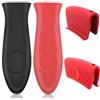 AYWFEY 4 pezzi Manico caldo in silicone Supporto per pentole e supporto per manico in ghisa Coperchio per manico per padella Manici per padelle Manico per impugnatura in ghisa Wok Padelle per forno Pentole
