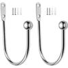 DXLing 2 Pezzi Metal Holdback Tenda Ganci Fermatende Moderni Gancio per Tenda Metal Holdback Cristallo Tenda Fermatenda Metallo Supporto Parete Gancio Fermatende Decorativi - Cromo