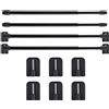 Jetec 4 Asta per Tende Estensibile Barre per Armadio Asta di Tensione per Tende in Plastica Regolabile con 10 Ganci Autoadesivi Forniture per Casa Bagno Hotel (15,7 a 27,5 Pollici, Nero)