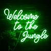 ineonlife Welcome to the Jungle - Insegna al neon con luce al neon, verde a LED, parola per decorazione da parete, insegna luminosa, lettera USB, idea regalo per ingresso casa giardino