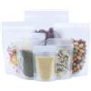 WACCOMT Pack 100 Sacchetti Bustine Autoportanti per Alimenti, 9x13cm | Cerniera, Trasparente Opaco, Richiudibile, Termosaldabile con Tacca di Strappo, Confezione Mista per Conservazione Alimenti