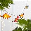Lights4fun - Catena di Luci con 12 Dinosauri e Luci LED Bianco Caldo per Camerette dei Bambini